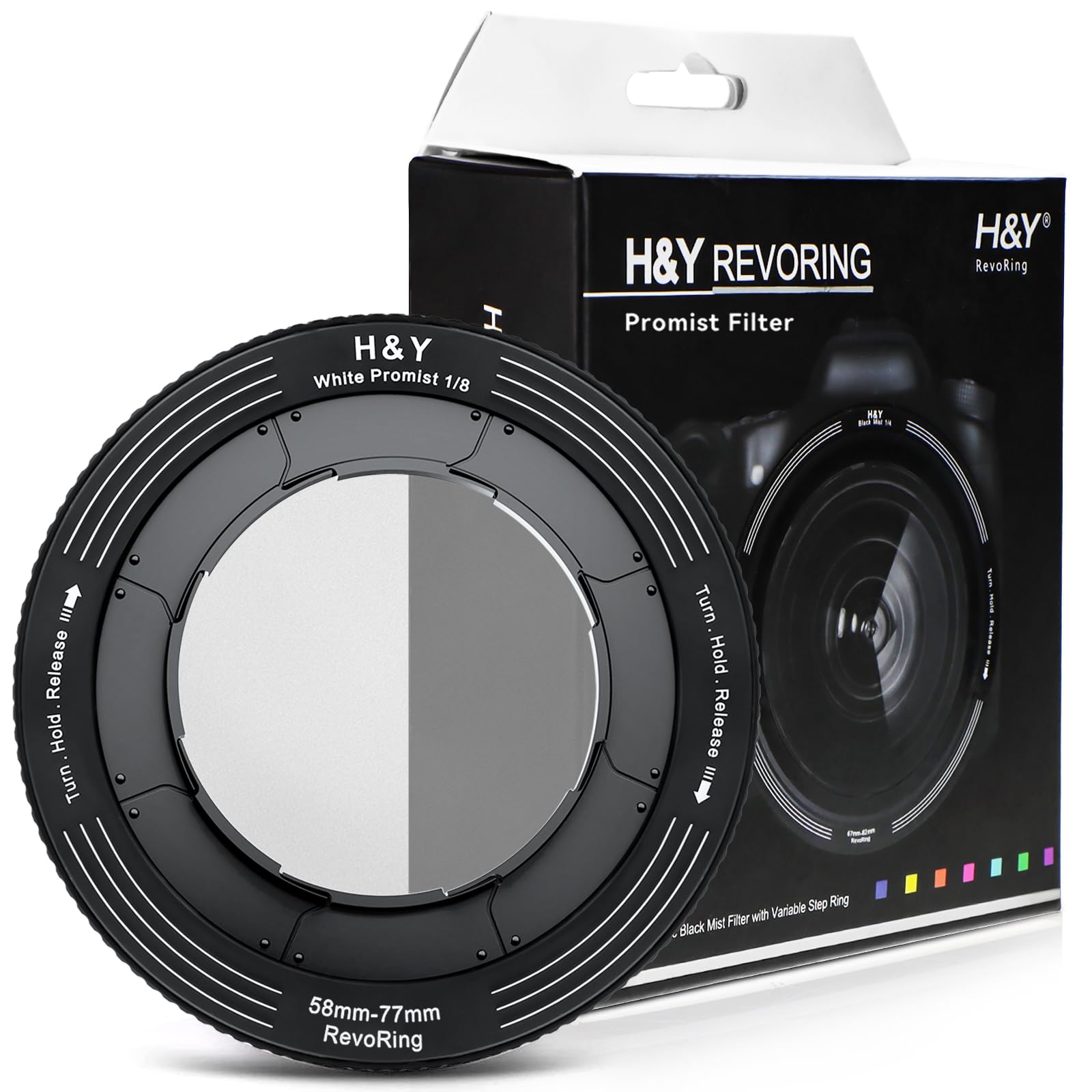 Amazon.com: H&Y RevoRing 58-77mm White ProMist 1/8 Filter 2 in 1 