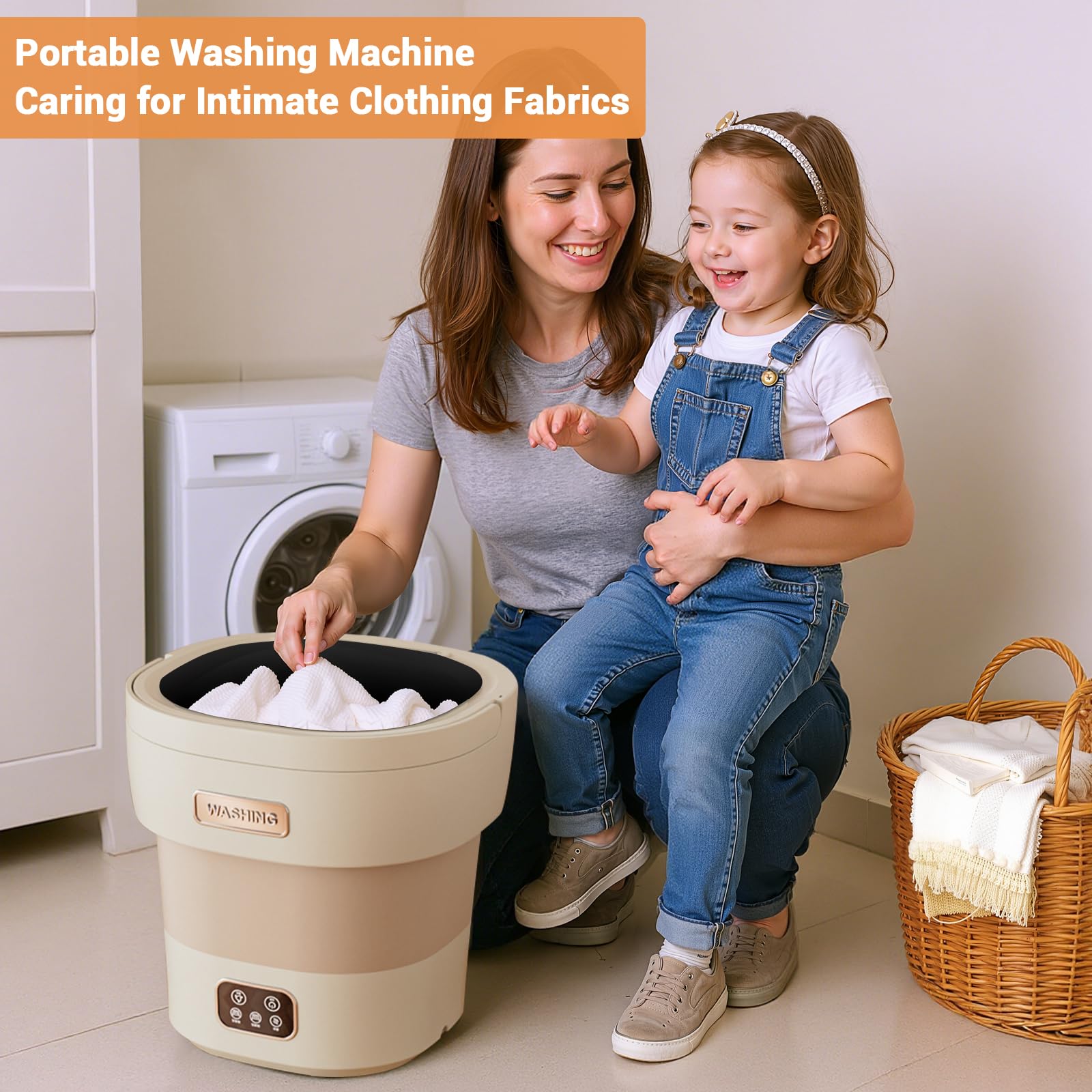 Garvee Mini Lavadora Compacta Con Secadora, Plegable De 12 l. Diseño Portátil Para Viajes, Apartamentos, Calcetines y Ropa Interior. Silenciosa y Ahorra Energía. Perfecta Para Hogares Pequeños.
