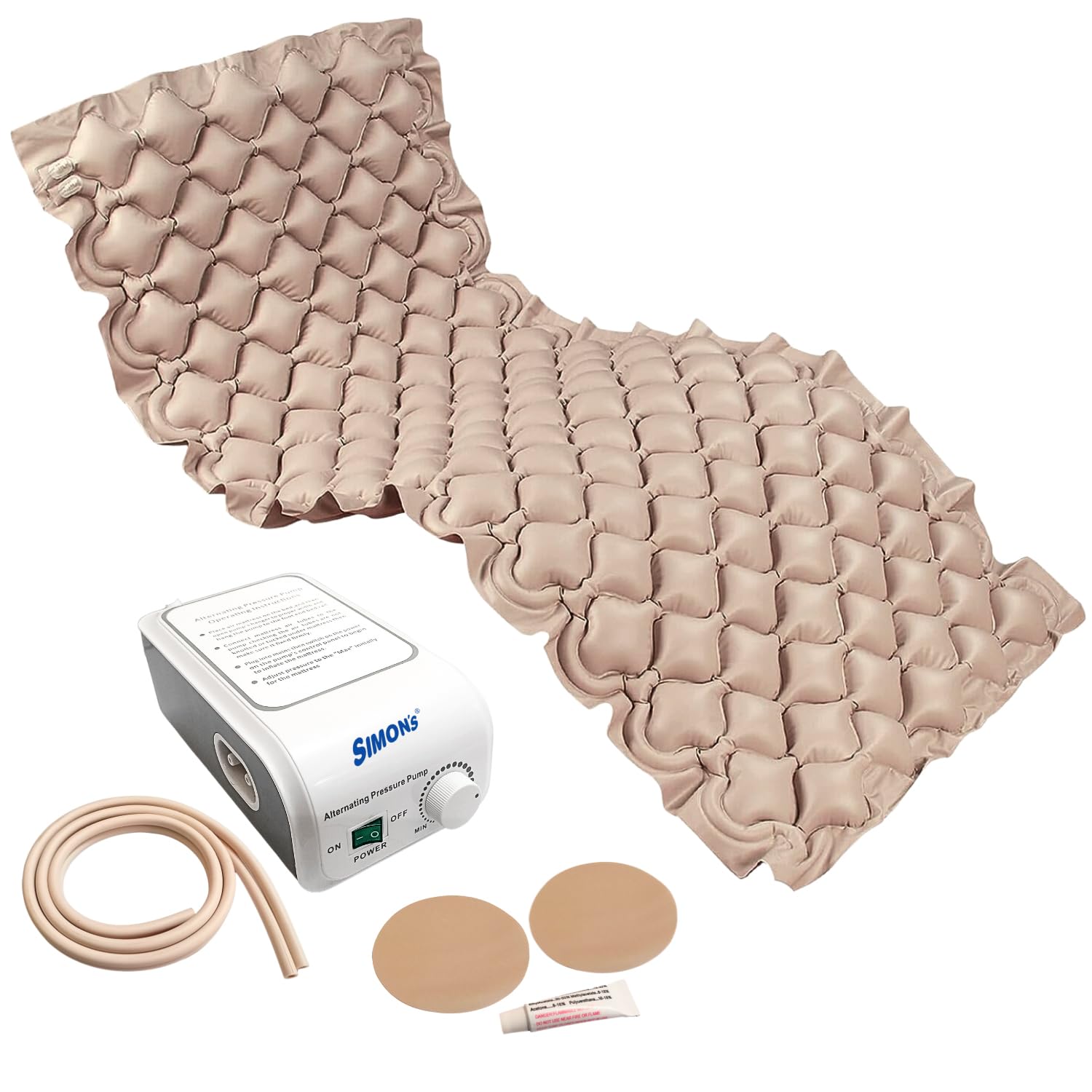 Simons Anti Decubitus Air Mattress And Pump-Medical Grade 3 Ply Pvc Mattress With Adjustable Air Pressure,Anti-Decubitus Bubble Air Bed For Bedsores Prevention And Healing With Free Repair Kit,Brown (B0CDXQ856C) Amazon Price History, Amazon Price Tracker