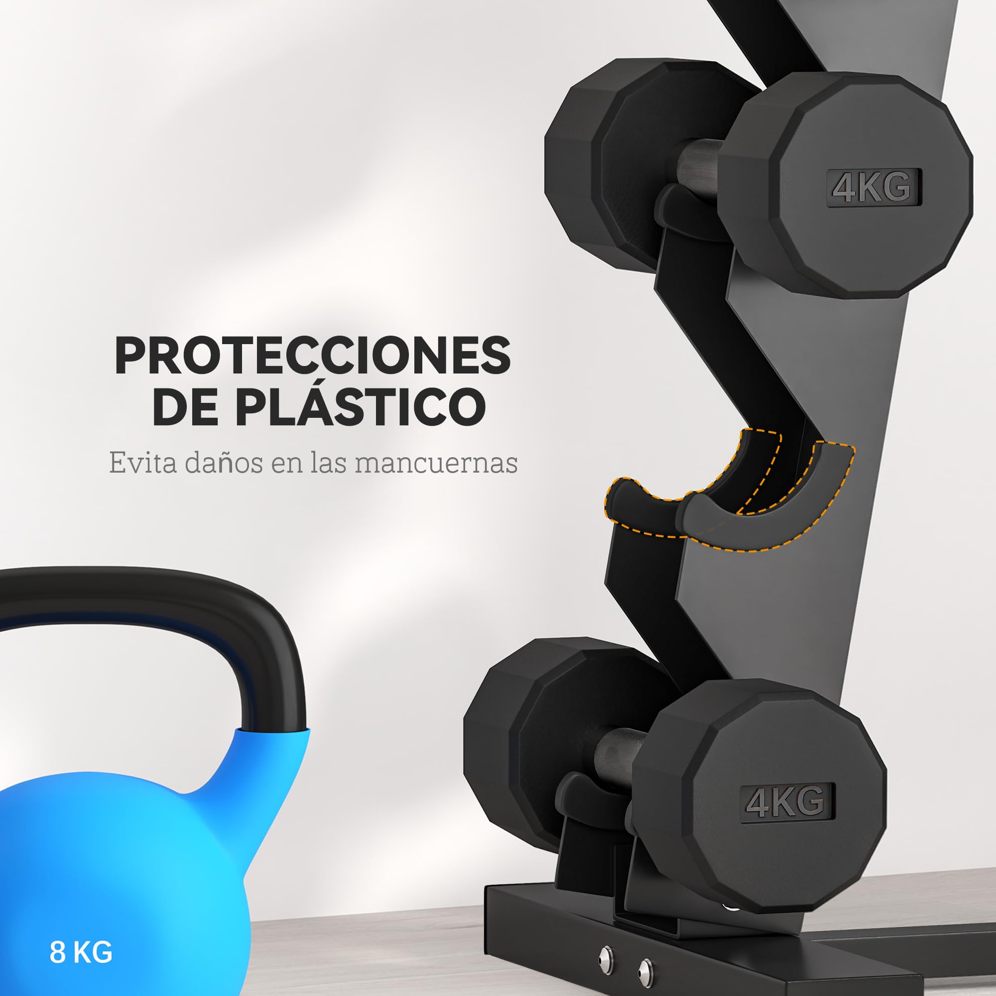 SPORTNOW Estante para Mancuernas de 5 Niveles 100 kg 35x33x66 cm Negro | Soporte de Almacenamiento, Soporte Mancuernas, Acero, Entrenamiento Gimnasio Hogar