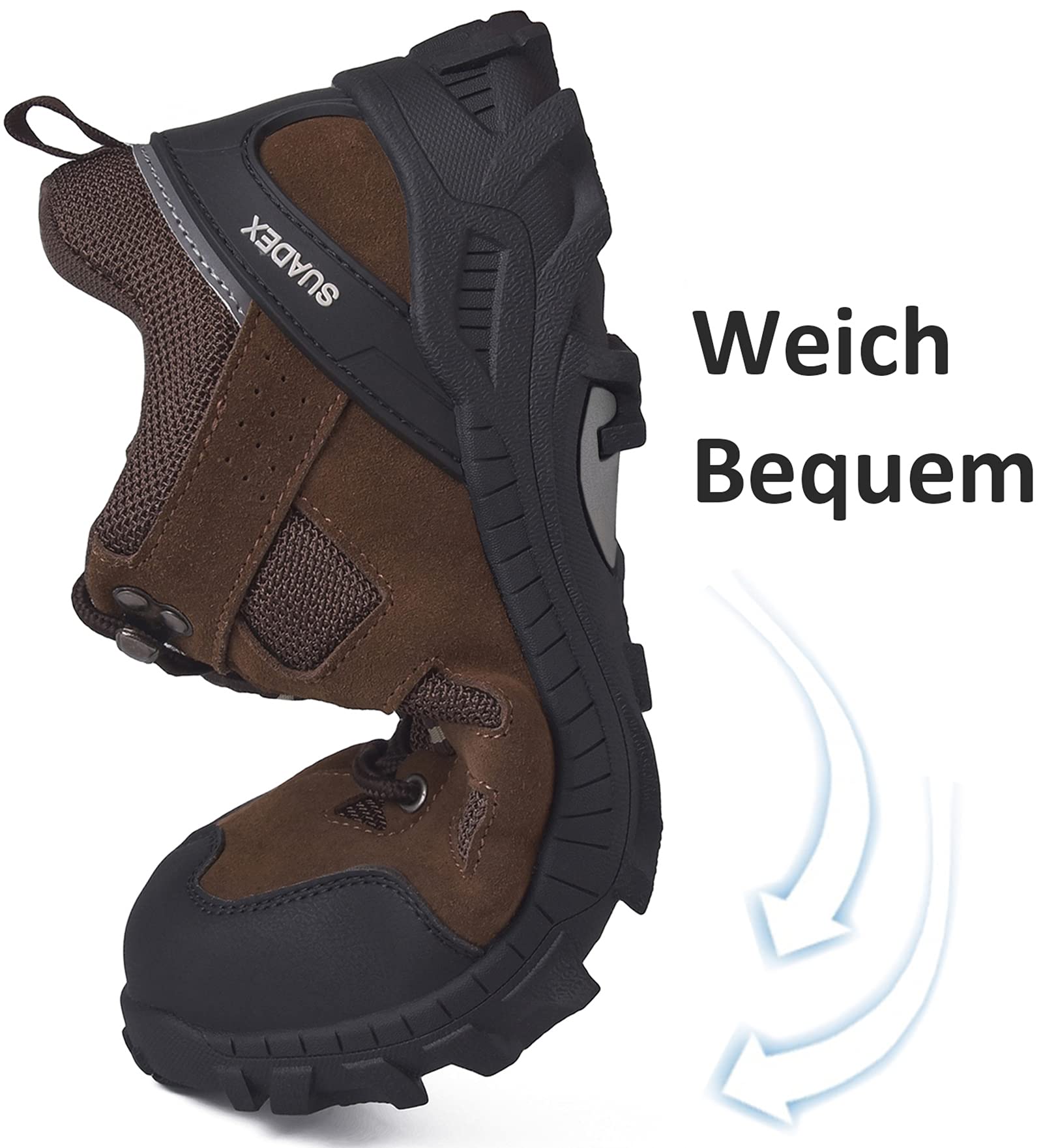 SUADEX obuwie antyfortunistyczne męskie buty damskie buty robocze męskie 37-48 EU, 1875 Brązowy, 48 EU