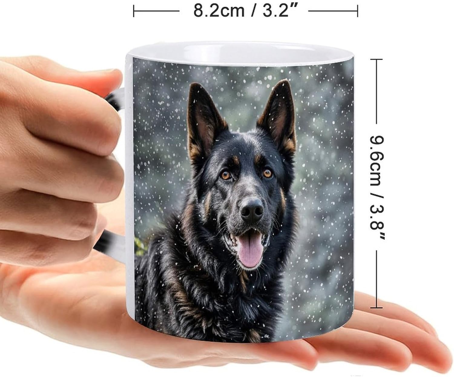 Color Changing Mug, Novelty Coffee Magic Cup, Black Shepherd Dog image 2
