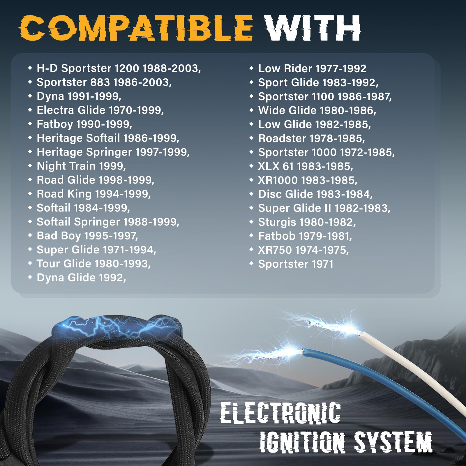 Bobina de encendido electrónico dual de repuesto DS6-1 compatible con carburador HD 1970-2003