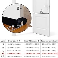 Vista 28 de Tope de puerta para puertas de 31 a 39 pulgadas, sin adhesivo, para parte inferior de la puerta, bloqueador de corrientes de aire debajo