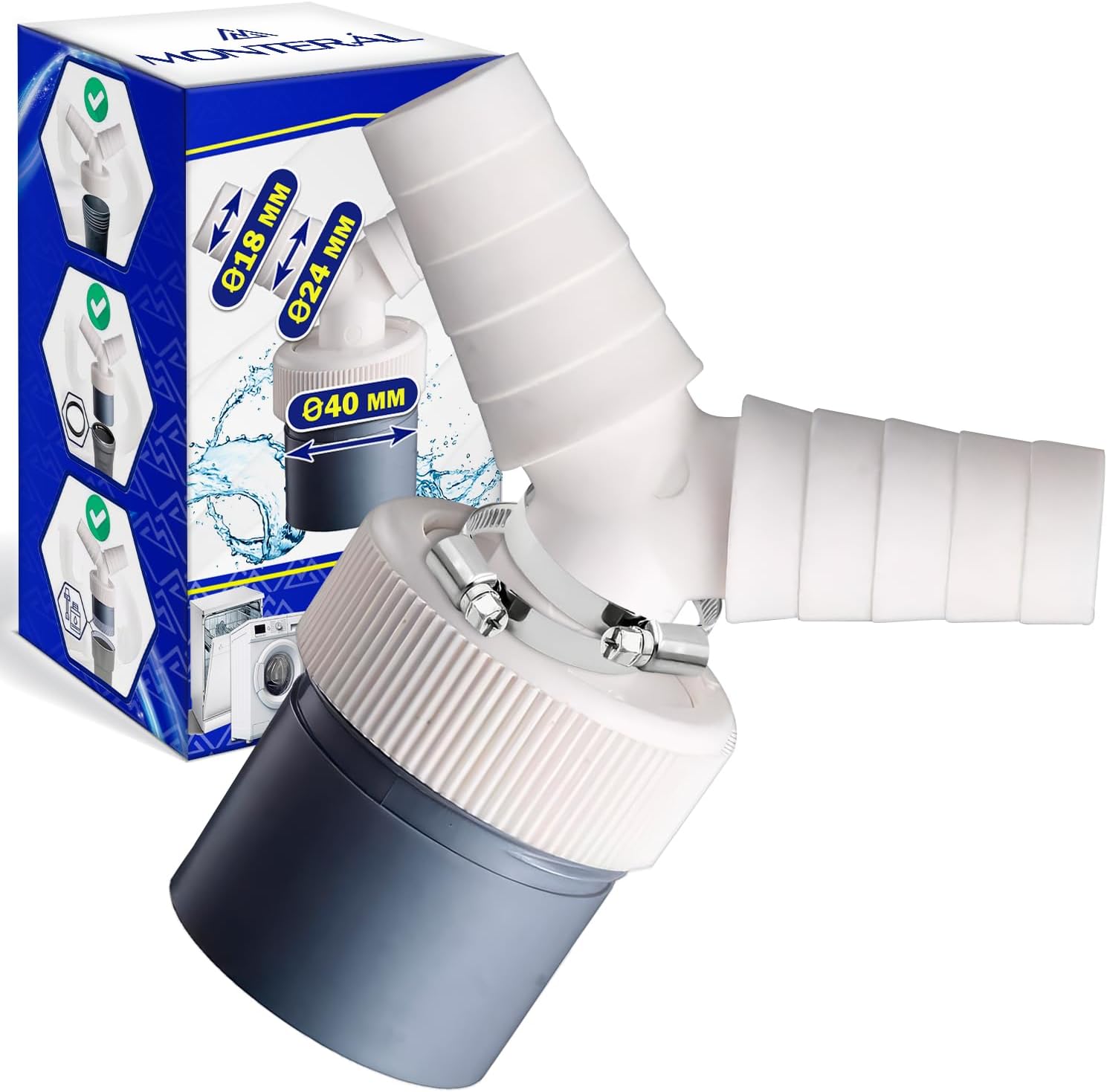 Embout Tuyau Machine à Laver et Lave Vaisselle avec Entrée 18-24 mm
