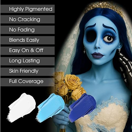 Vista 59 de BADCOLOR Pintura facial mezclable con crema negra para adultos, niños, ojos, softbol, fútbol, béisbol, deportes, no tóxica, hipoalergénica