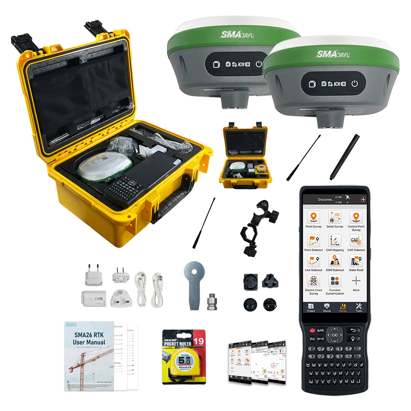 Amazon.com: SMA26 Pro Rover&Base RTK GNSS Survey System with