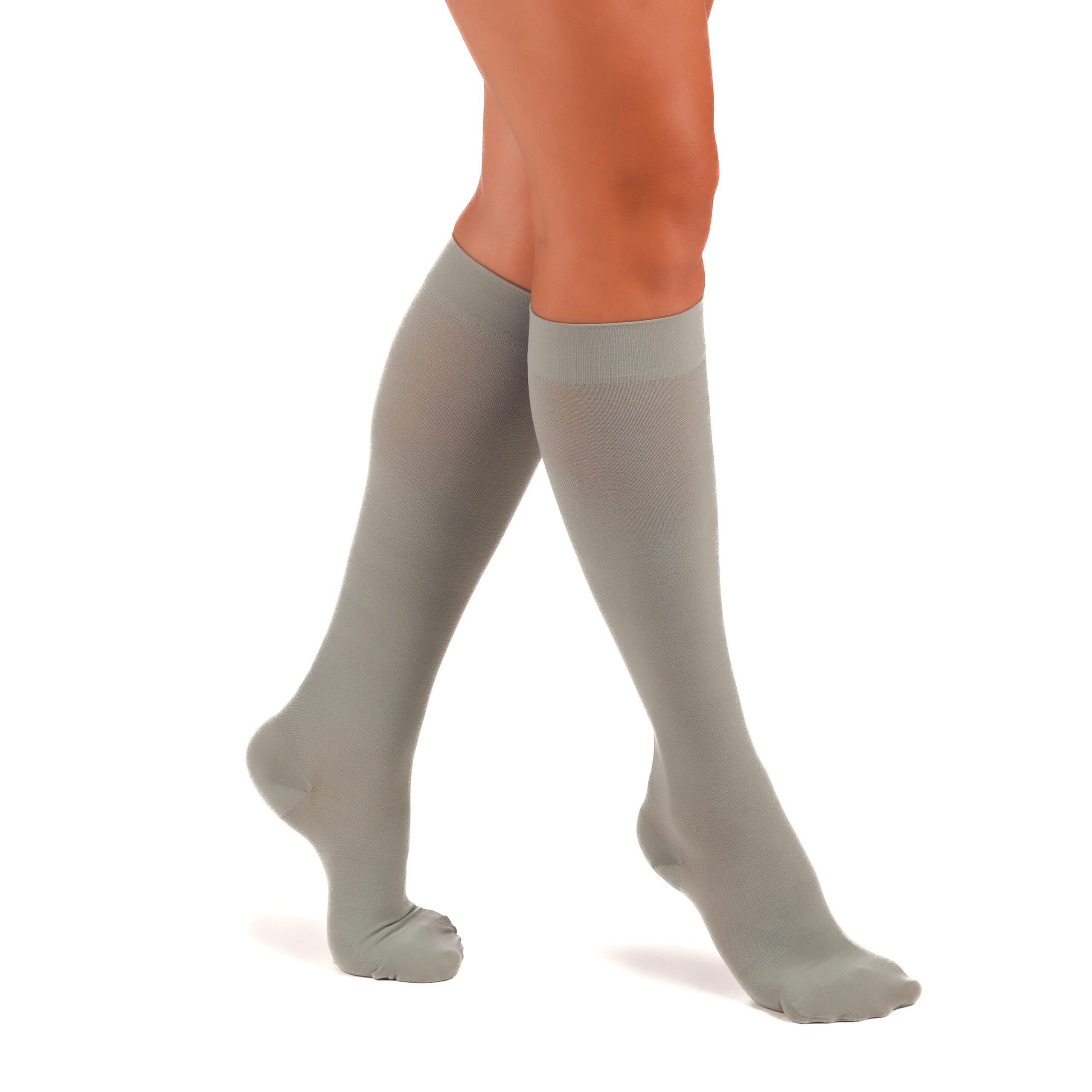 RIEMTEX medizinische Kompressionsstrümpfe Klasse 2 CCL2 23-32 mmHg Wadenstrümpfe für Damen Geschlossene Spitze PREMIUM Serie 3211a