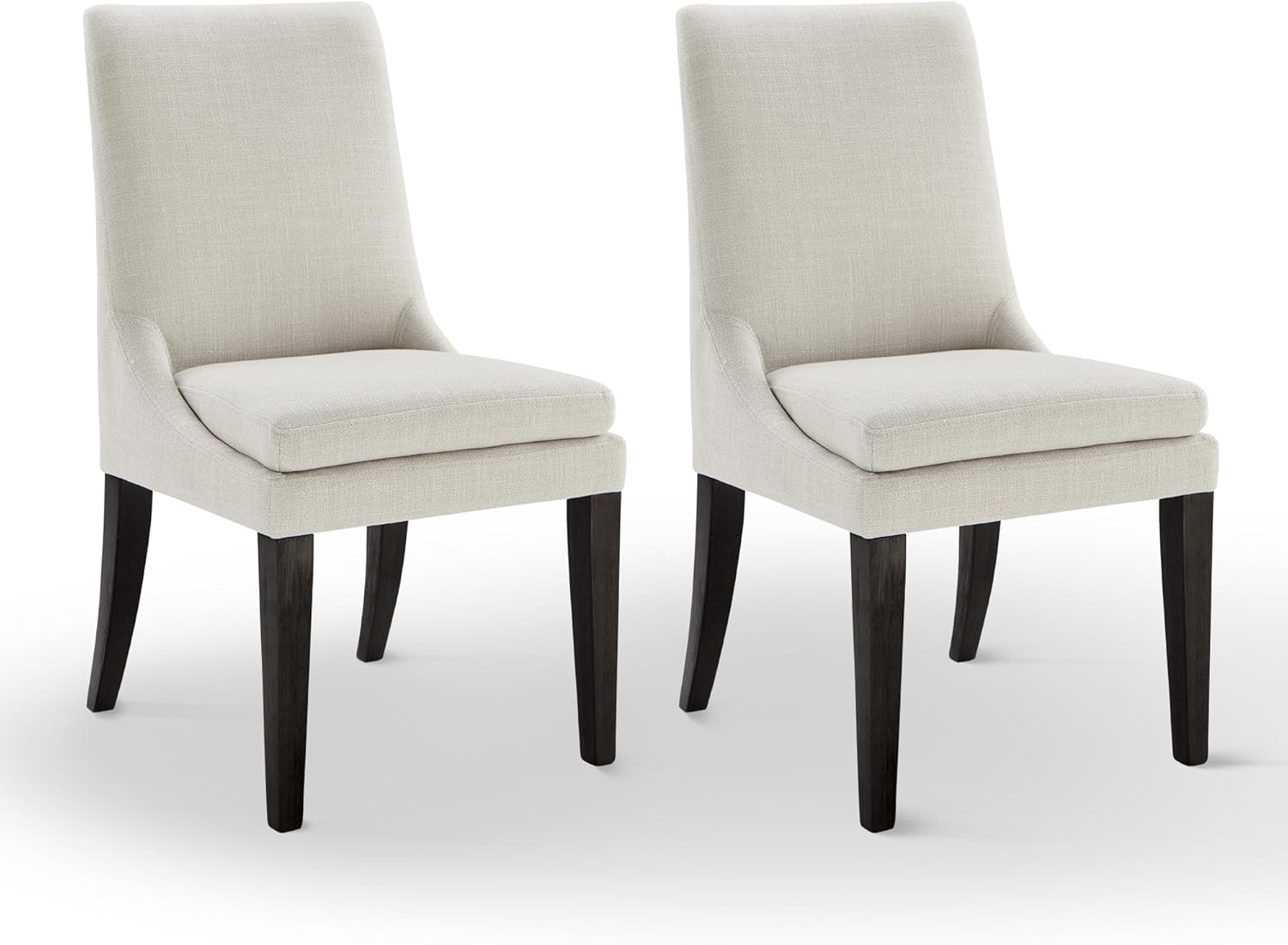Upholstered Dining Chairs Modern Sidechair Performance Fabric High Back Armlesschair for Diningroom Kitchen,Cream,Set of 2 Cream Set of 2