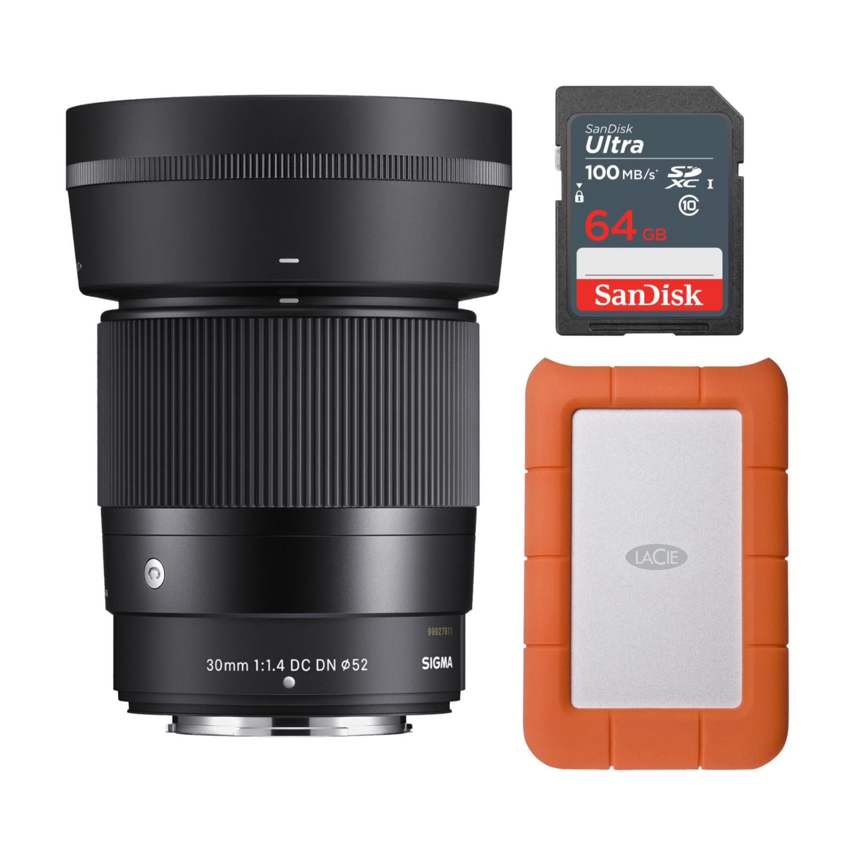 Sigma 30mm F1.4 Contemporary DC DN Lens for Fuji X Mount with 1TB