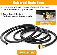 Vista 2 de Manguera de drenaje deshumidificador de 12 pies con conector FHT de 3/4 pulgadas, manguera deshumidificadora 18FFDHMH01 compatible con la mayoría