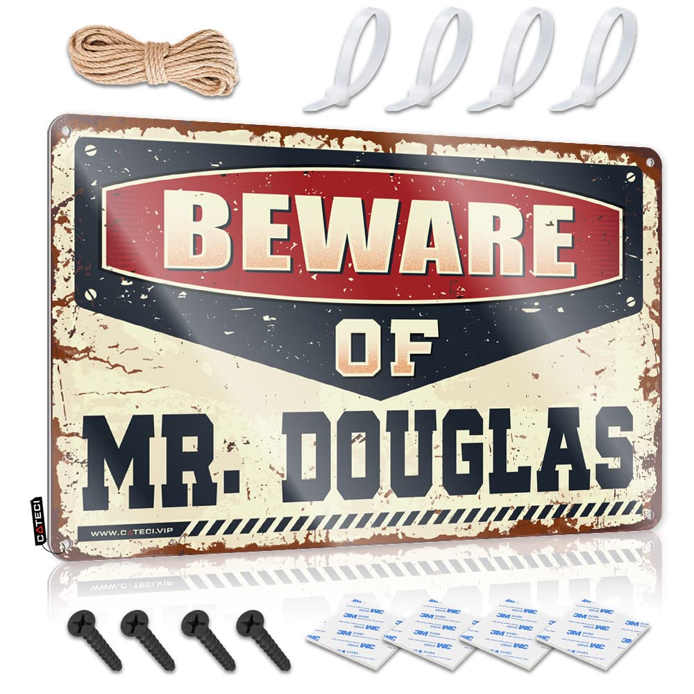 Retro Wall Art Retro Kitchen Decor Vintage Style | Beware Of Mr. Douglas Novelty Sweet Home Decor(30X40CM)