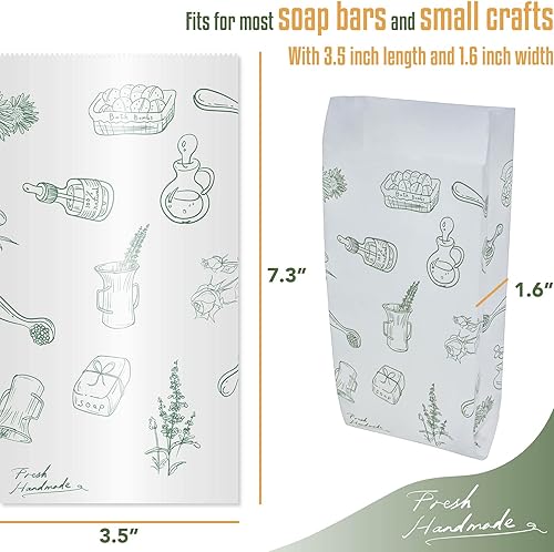 Miniatura 4 de Hepgodin Paquete de 50 bolsas de papel para hacer jabón, barra de loción, bomba de baño, lápiz labial, aceite esencial, regalo, manualidades,