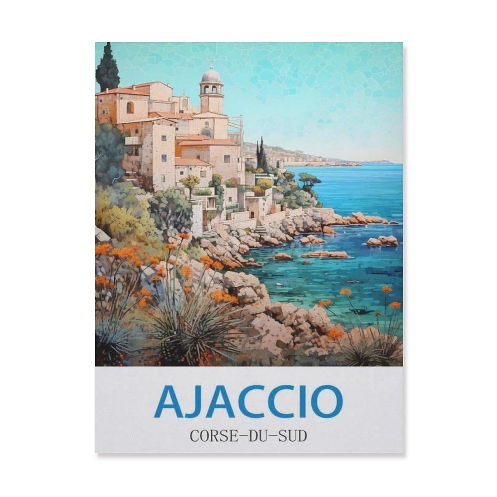 Metal Signs，Ajaccio Corse Du Sud，Nostalgic Man Cave Tin Metal Sign Hanging Wall Plaque Kitchen Shed Garage(15x30cm）6x12 inch-EF17