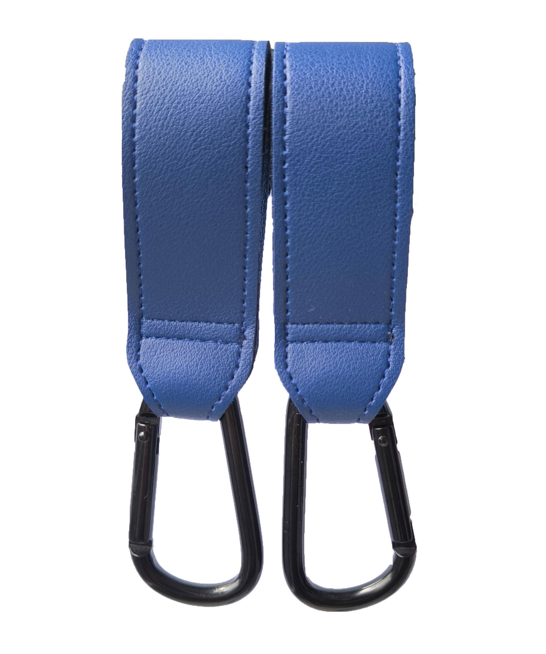 Shabany® Hook 2 pieces universal fit | holder universal hook pram hook bag hook adjustable robust Velcro bag holder carabiner hook | blue