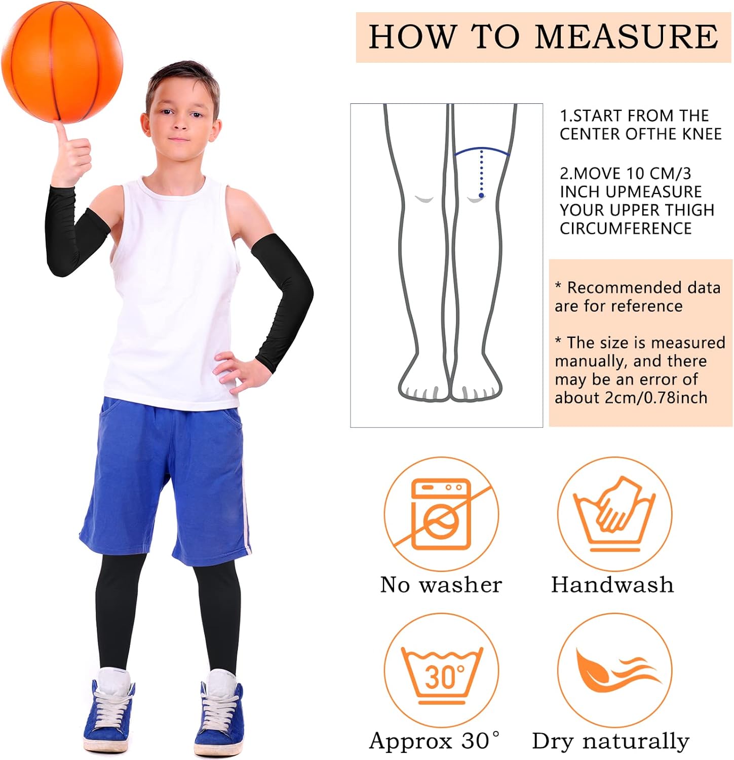 Geyoga 4 Pairs Kids Leg Sleeves Compression and Arm Sleeves Youth Leg and Arm Wraps for Cycling Basketball Sports - Image 4