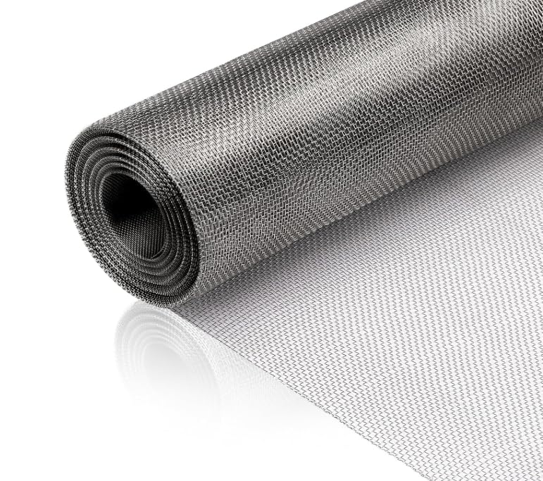Eulihent Malla de alambre de malla fina, 1 mm, ancho de malla de 40 x 200 cm, acero inoxidable 304, malla metálica para pajareras, alambre de conejo, rejilla para roedores para bancales altos en el