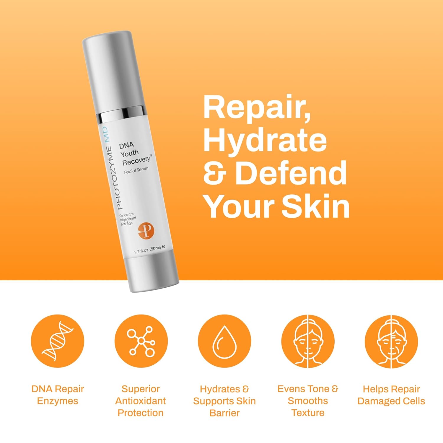 Photozyme DNA Youth Recovery Facial Serum | 1.7 Fl Oz - Image 2