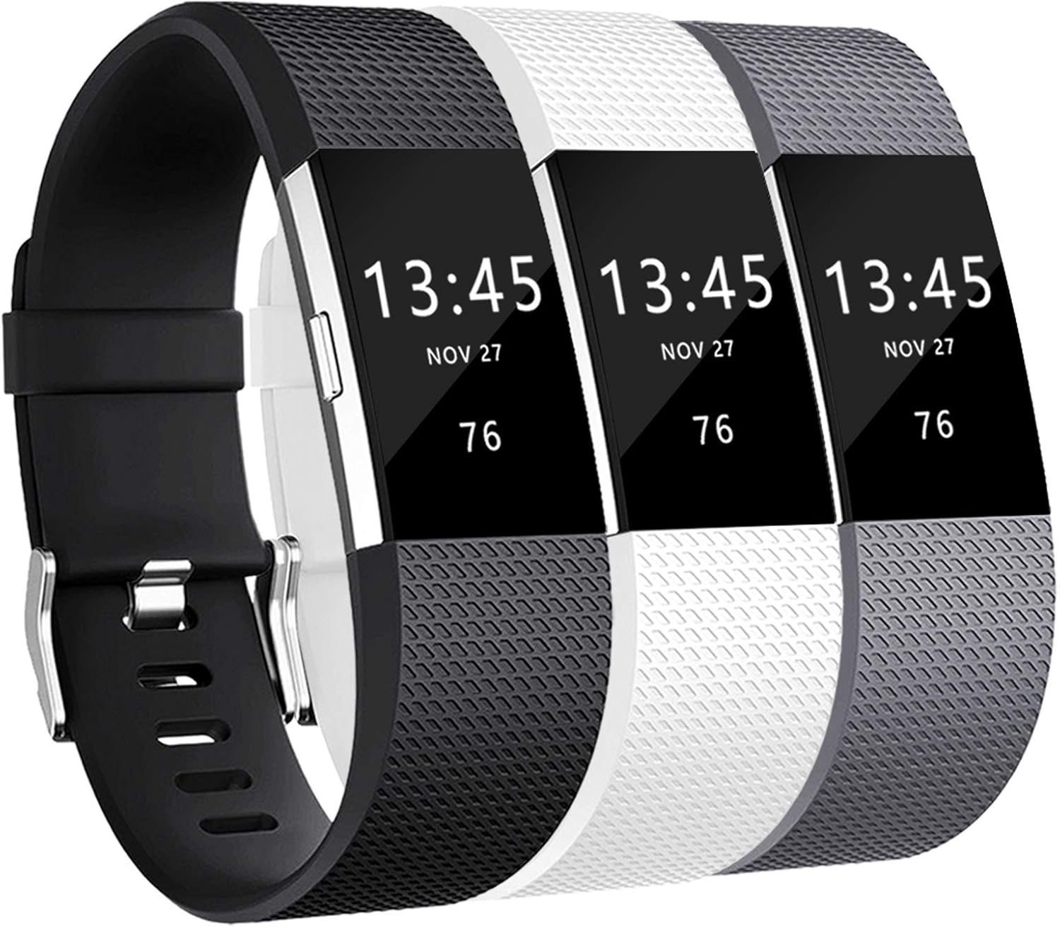 GEAK Bands for Fitbit Charge 2, Adjustable Classic Wrist Bands for Fitbit Charge 2 Bands, 3 Pack