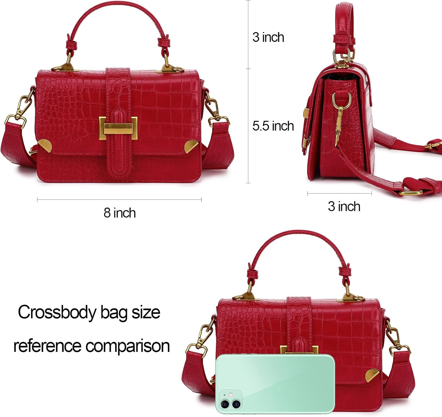 LL LOPPOP Women's Small Classy Crossbody Purse Top Handle Handbags Leather Satchel Bags for Women