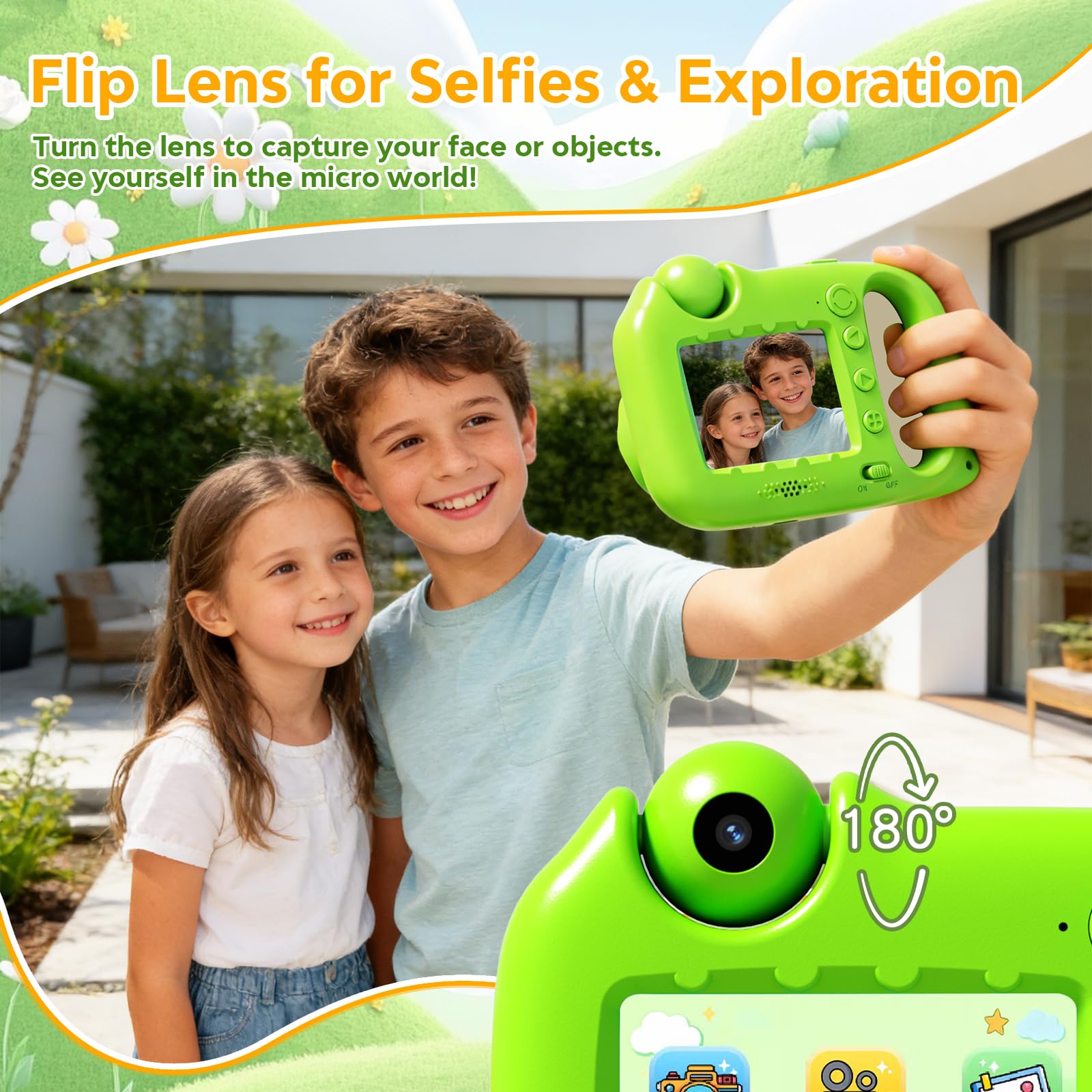 Microscopio digitale portatile 1000X per bambini, con schermo IPS da 2,4 pollici, ricaricabile USB-C, foto e video, giochi e canzoni integrati, scheda da 32 GB, regalo per bambini dai 5 ai 12 anni