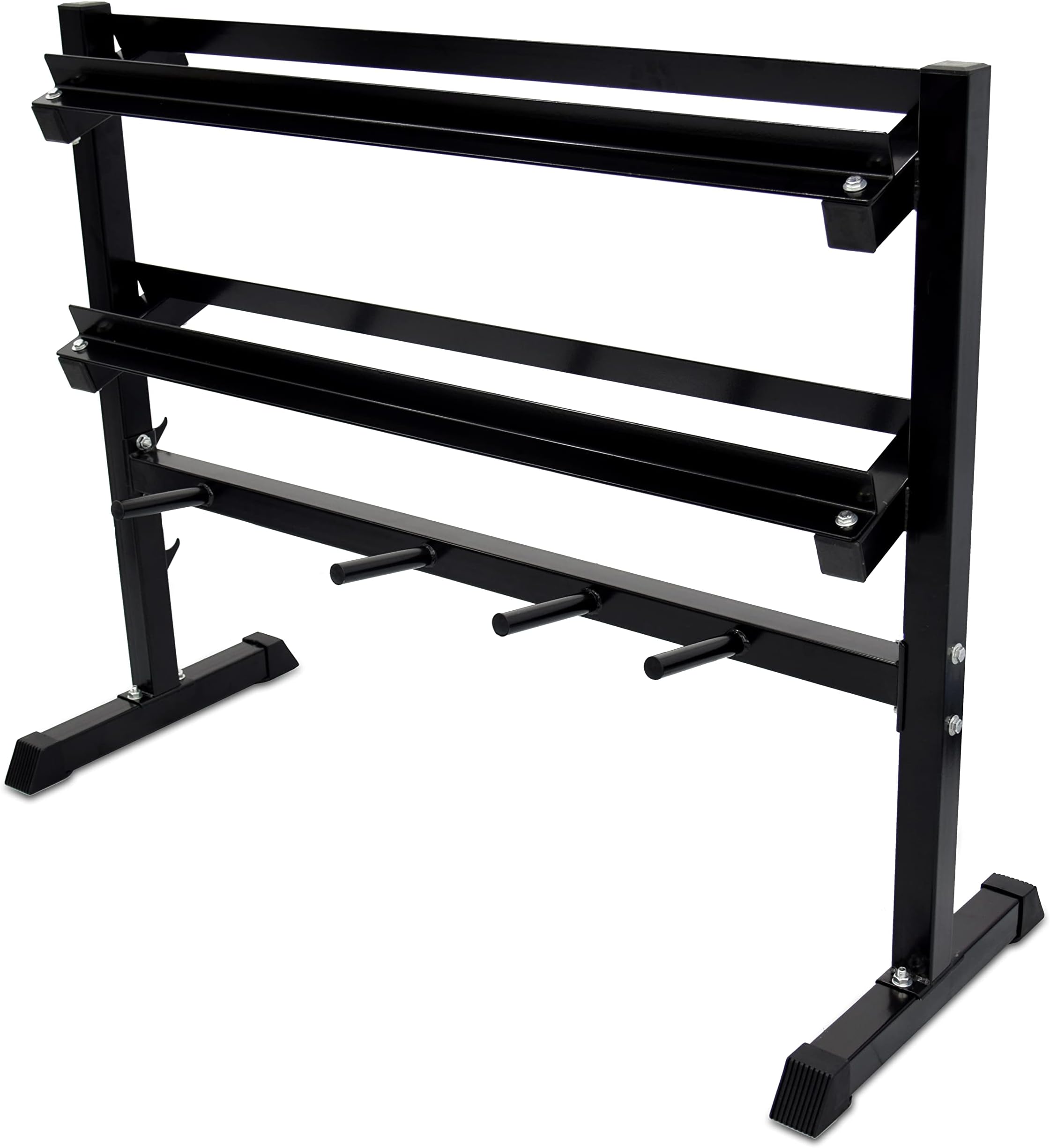 SKY LANDWeight Rack Multiple Weights Storage Rack For Dumbbells, Barbells, And Weight Plates Em 9226, Black