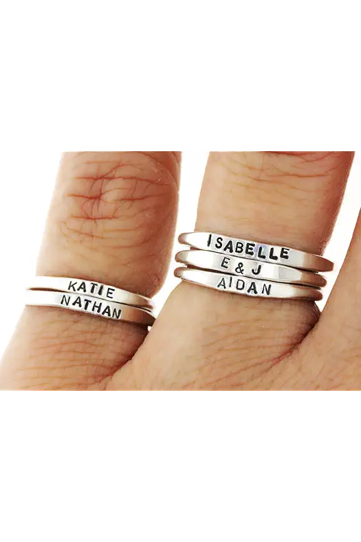 By Hannah Design Teeny Tiny Stacking Sterling Silver...