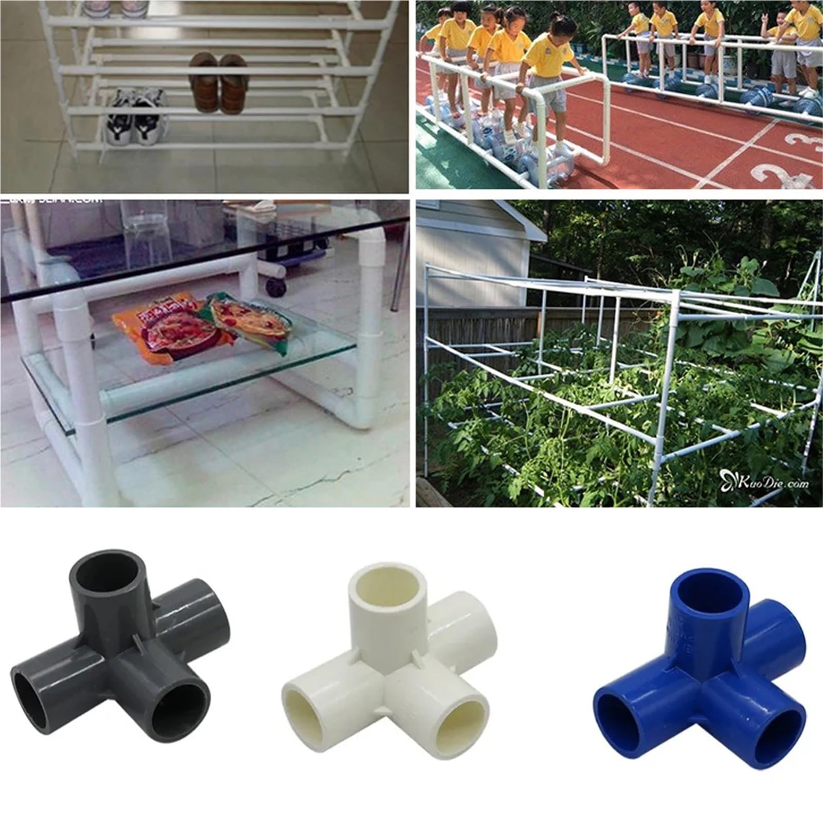 Tubo Conector Tridimensional De 4 Vías De 15 Piezas