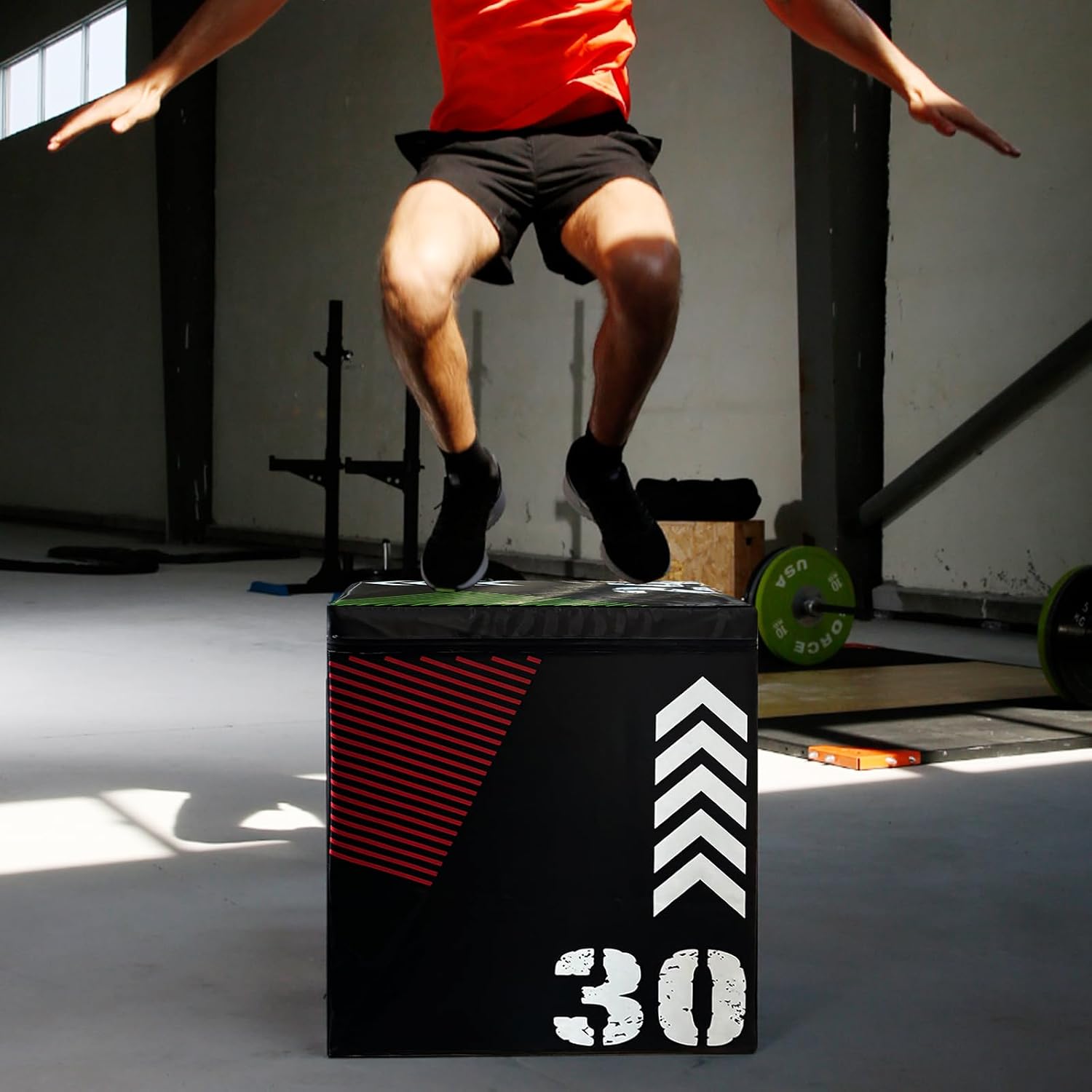 GarveeLife Plyometric Jump Box, Heavy-Duty Steel Plyo Boxes with Rubber Pad for Home Gym, Jump Platforms Step Up Box, Jump Trainers Conditioning Strength Training with Sizes 12", 18", 24", 30"