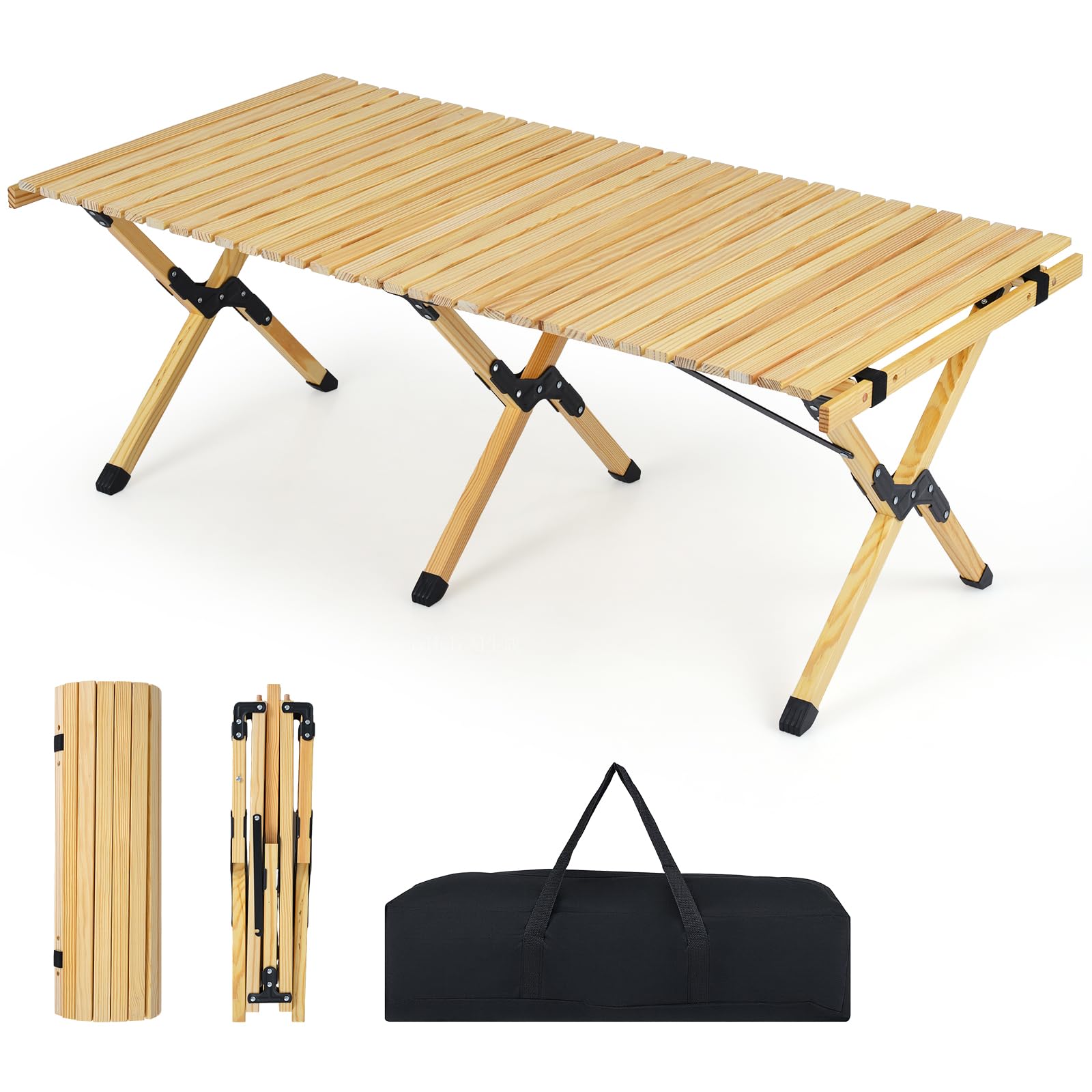 Amazon.com: Giantex Folding Camping Table, Portable Roll-Up Pine