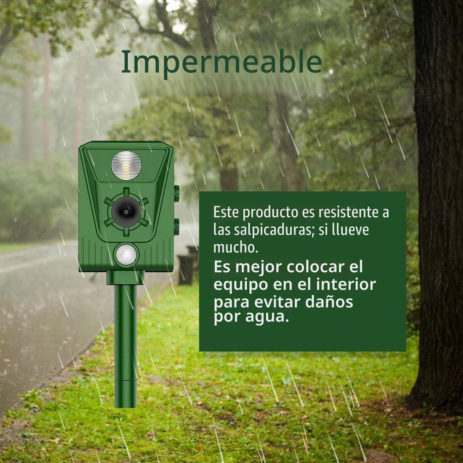 Repelente para Gatos, Ahuyentador para Gatos Ultrasonido Repelente para Palomas, Pájaros, Perros, Ratones, Zorros, IP44 Impermeable