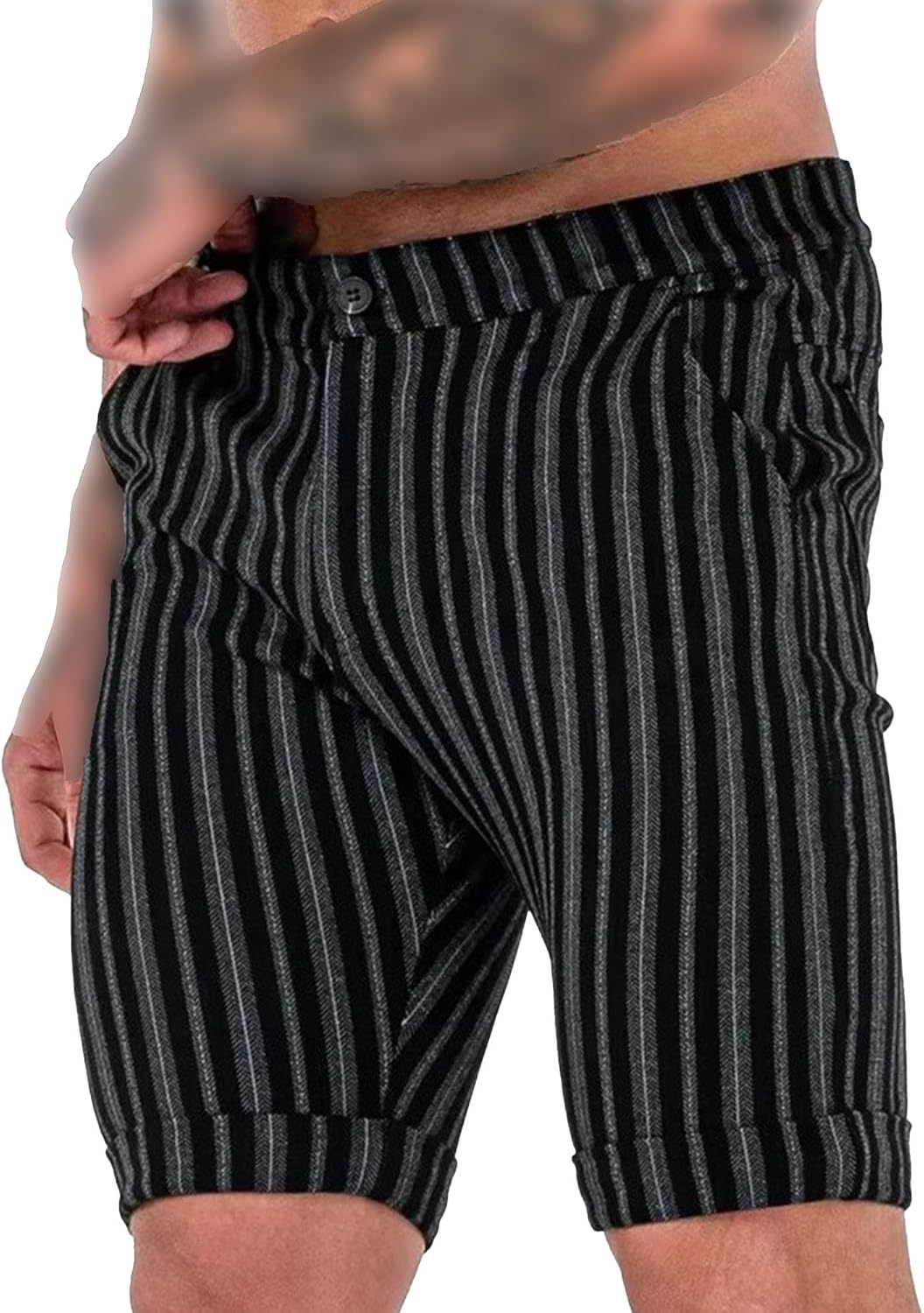 Men's Slim Fit Striped Checked Lounge Shorts Lightweight Bodybuilding Sport Shorts Casual Breathable Hiking Shorts