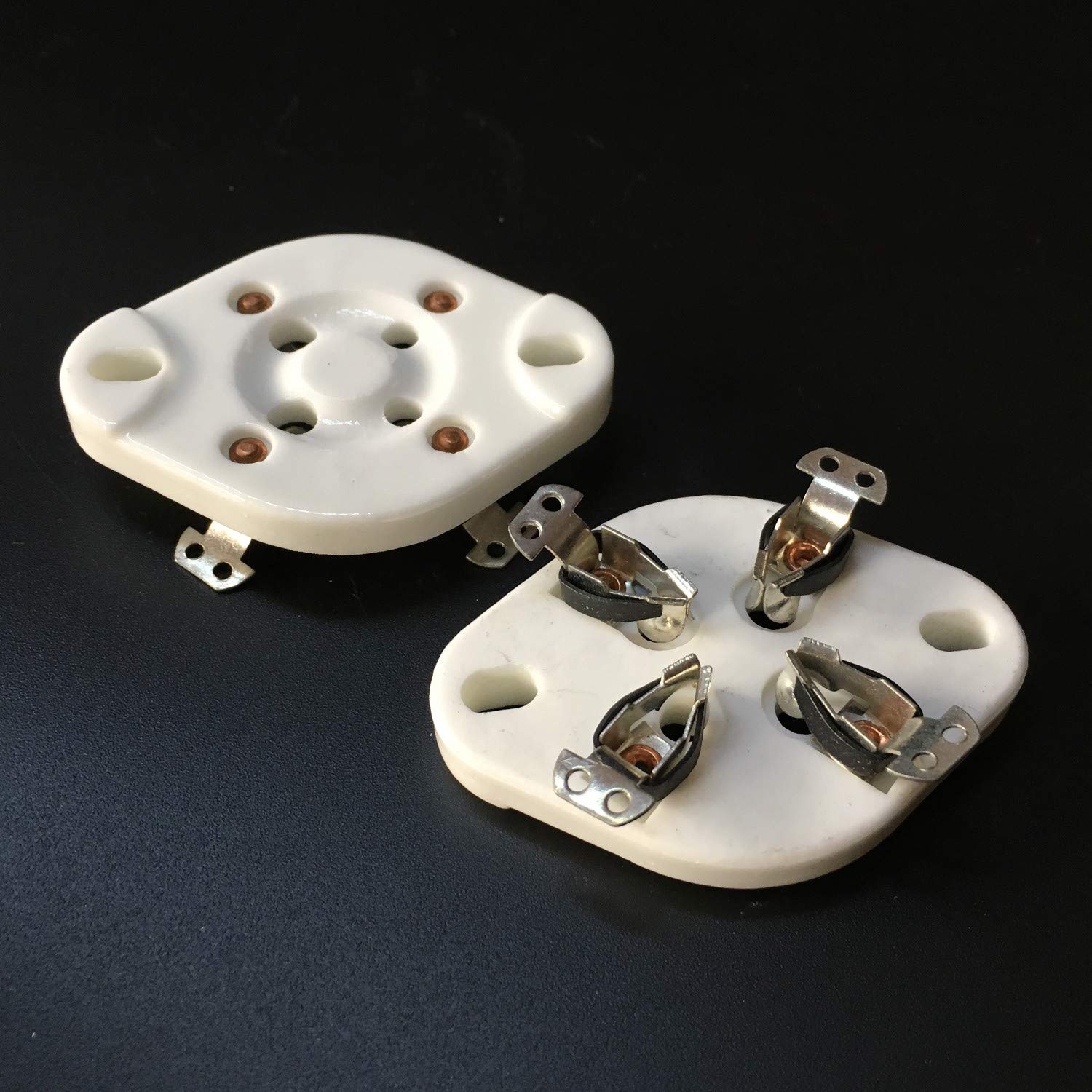 100PCS 4Pin Ceramic Tube Socket Silver Plated for 300B 2A3 572B U4A 5Z3 6A3 274A