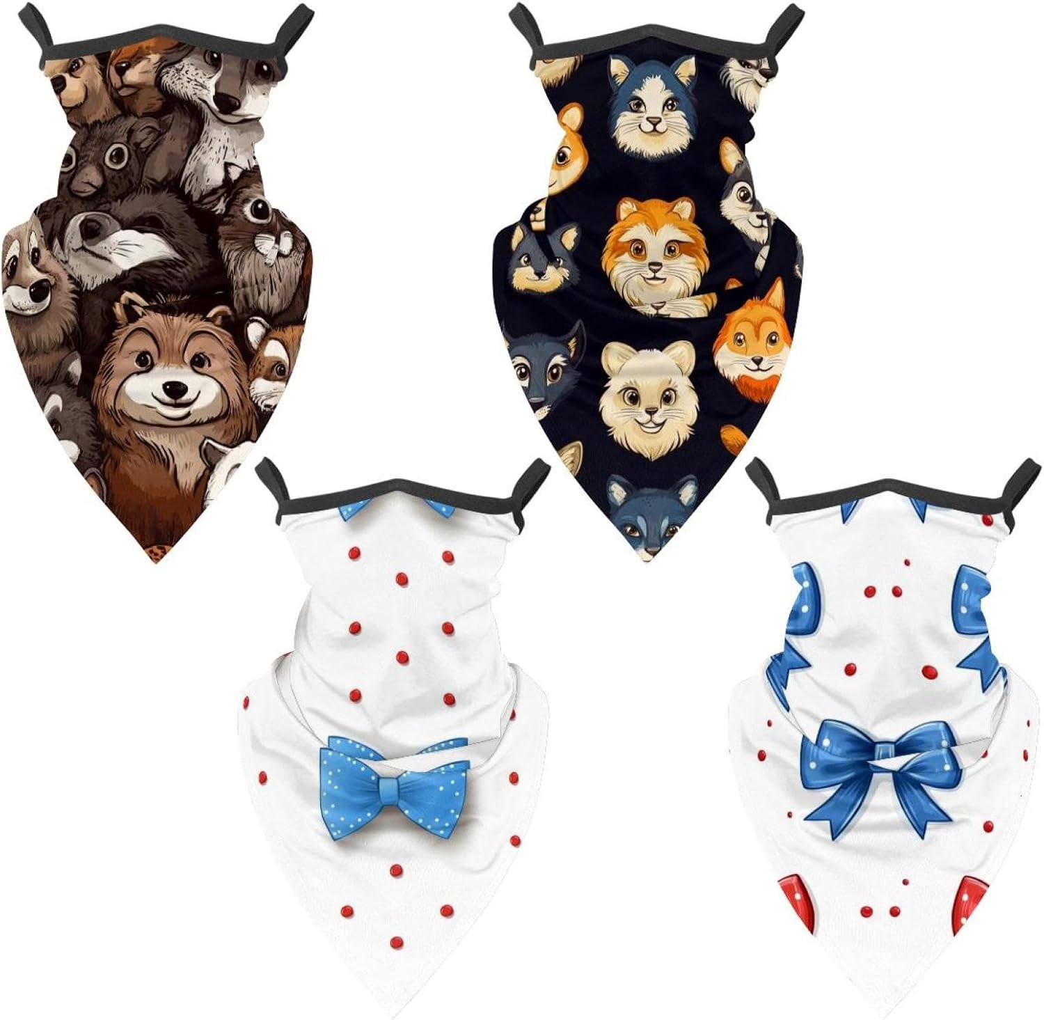 4 Pack Honey bee Neck Gaiter, Cooling Breathable Face Mask UV Protection Scarf Hiking Bandana for Men/Women