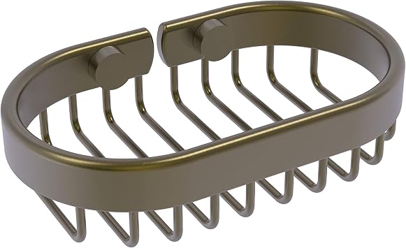 Allied Brass BSK-150LA-ABR Oval Soap Basket, Antique Brass