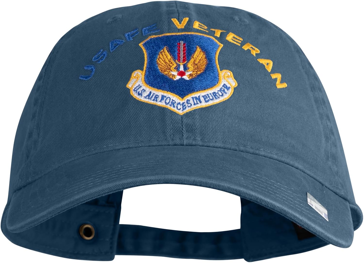 US Air Forces in Europe Veteran Embroidered Washed Solid Pigment Dyed Cotton Twill Brass Buckle Cap