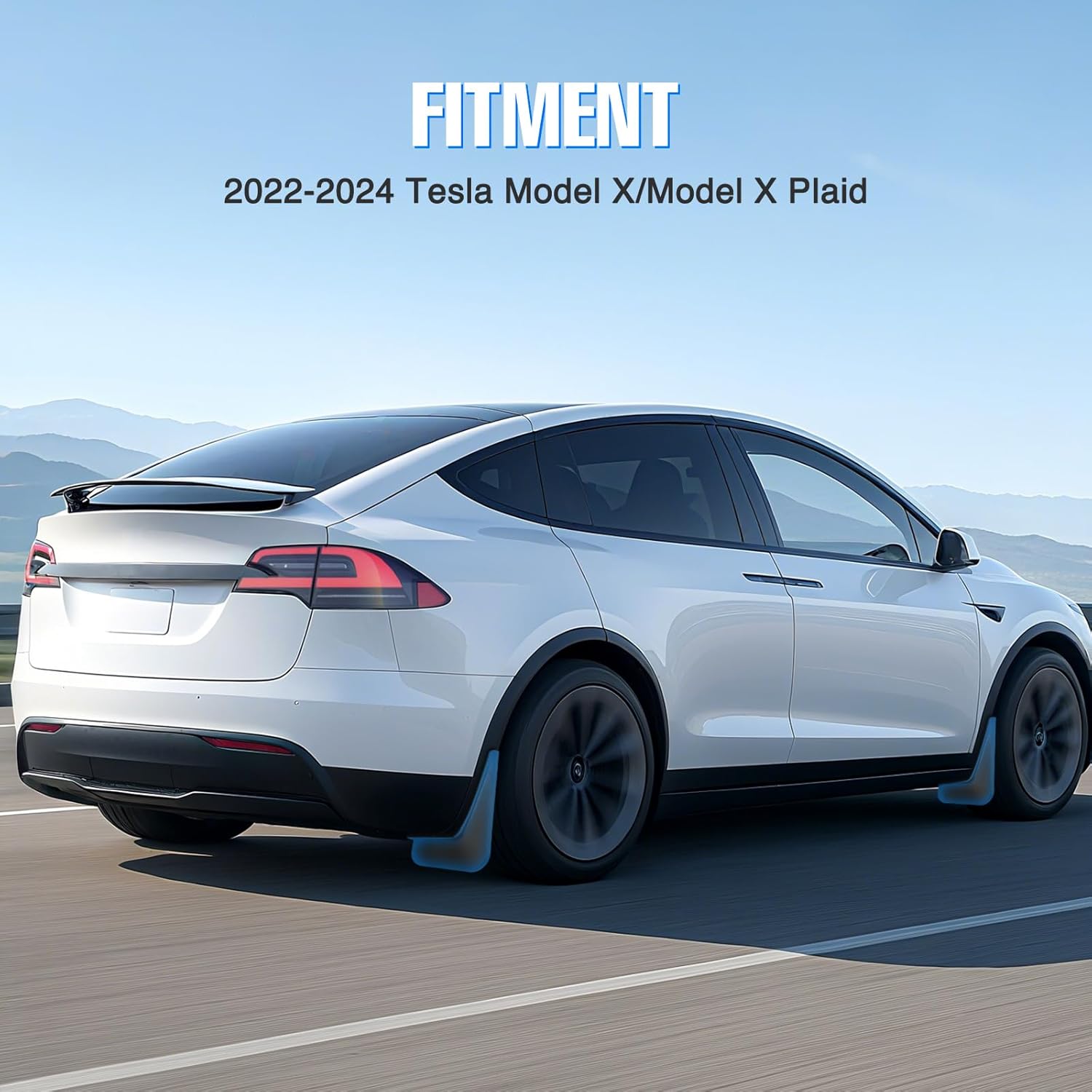 Nilight Mud Flaps for Tesla Model X 2022 2023 2024 2025 2026, No Drilling Precision Fit Exterior Accessories Heavy-Duty Splash Guards Protection, Front & Rear Set