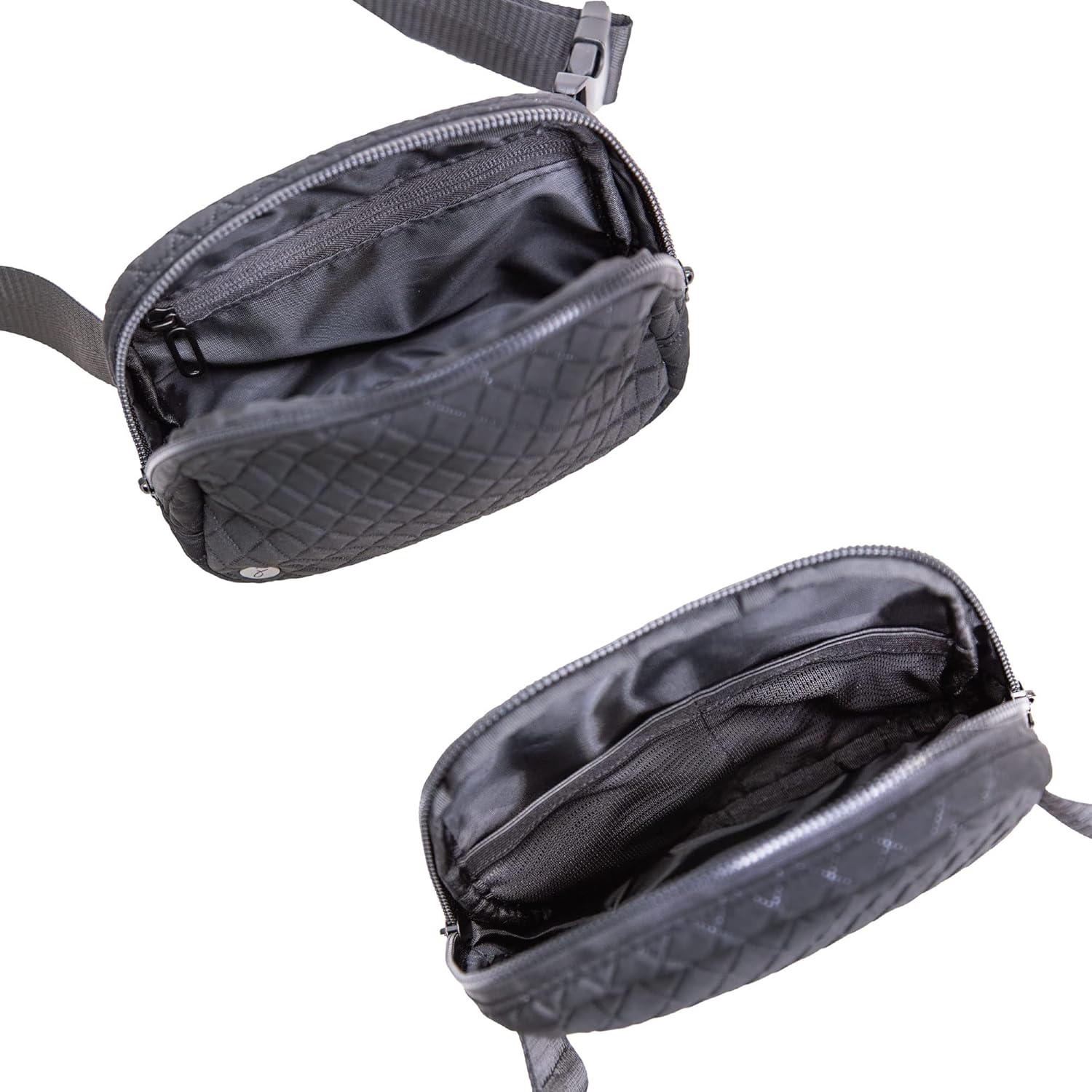 Jadyn Belt Bag, Casual Crossbody and Belt Fanny Pack for Women and Men, Adjustable Strap, Multiple Pockets, Durable Material (Diamond Black)