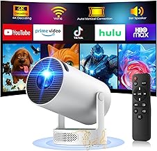 Mini Projector Support Android 11, Smart Projector 4K Home Cinema 1080P 5W Speaker, Mini Projector Portable WiFi 6 BT5.4, …