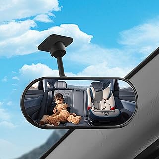 Adhesive Base 360° Adjustable Baby Car Mirror for Rear-Facing Safety Monitoring