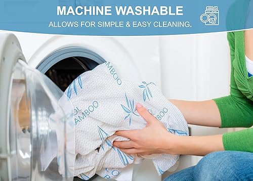 Miniatura 10 de Protector de colchón de rayón de bambú refrescante con cremallera, funda de colchón 100% impermeable, fundas de colchón suaves y transpirables de