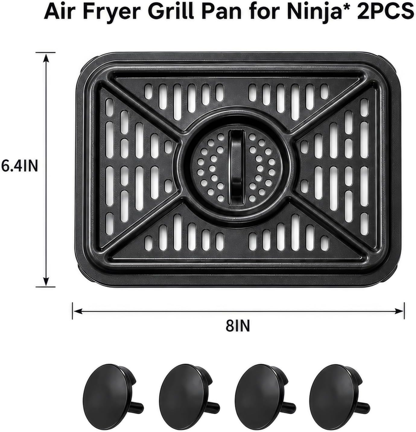 Air Fryer Basket Replacement for Ninja DZ401 DZ550,Air Fryer Grill Pan