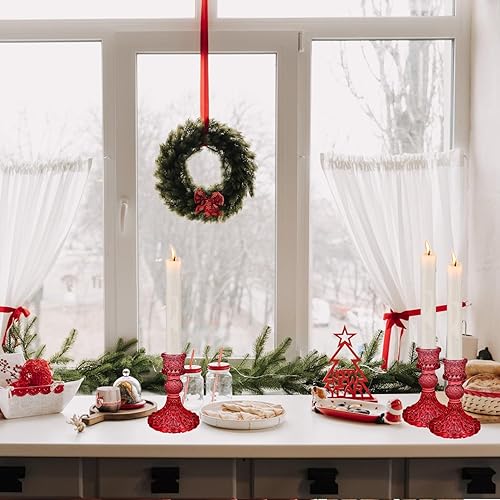 Miniatura 6 de Juego de 2 portavelas de cristal, portavelas cónicos para velas de 0.8 pulgadas, centro de mesa decorativo de cristal para mesa, boda, comedor,