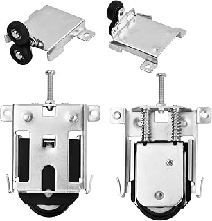 2 Set Sliding Wardrobe Door Parts Wheels, Sliding Door Pulley Door Roller, Closet Door Convex Wheel, 2X Top & 2X Bottom, Replacement Parts Accessories for Home Furniture Cabinet Window Sliding Door