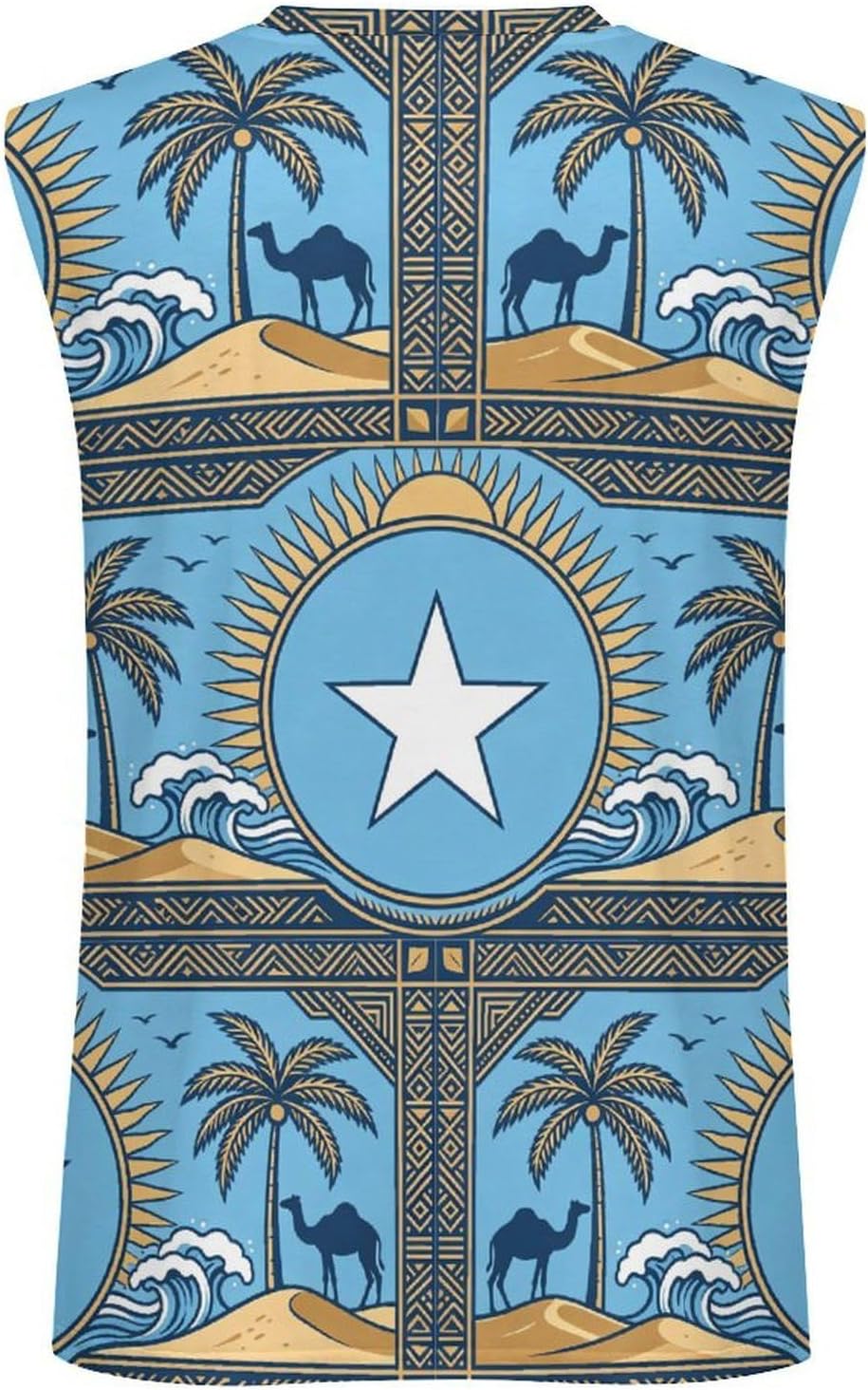 Somalia Camels Desert Men's Sleeveless Shirt Small
