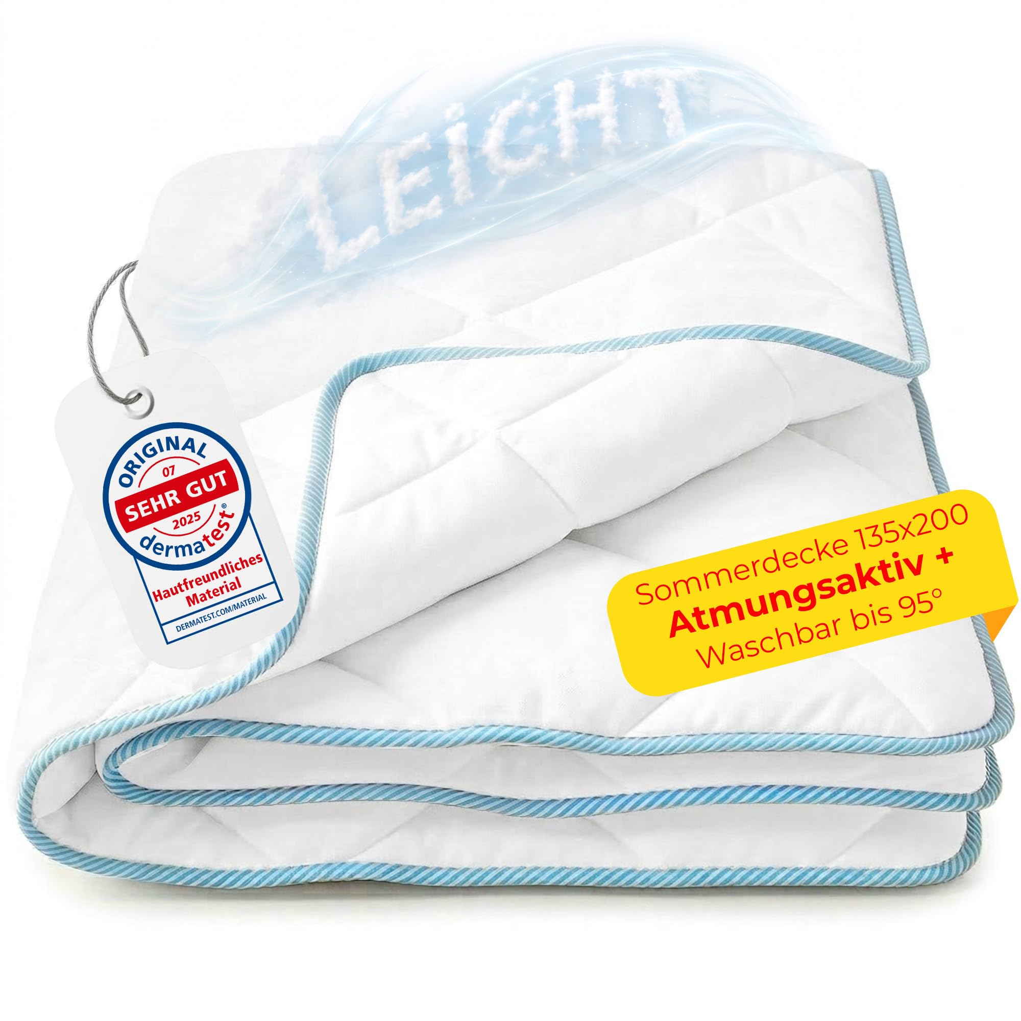 Rosenkern® Bettdecke & Steppdecke – weich & atmungsaktiv – pflegeleicht bis 95 °C waschbar – Mikrofaser Ganzjahresdecke & Sommerdecke