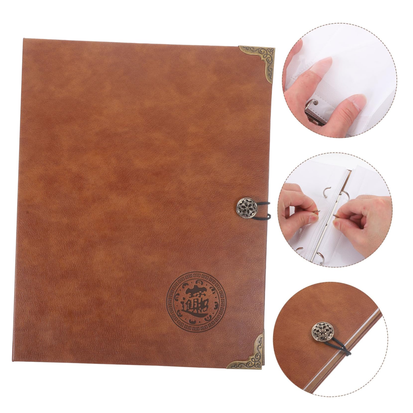 SHINEOFI Álbum para Monedas y Billetes Reutilizable Color Marrón 40 Hojas Interiores y 5 Hojas para Monedas Adecuado para Organizar Colecciones de Niños