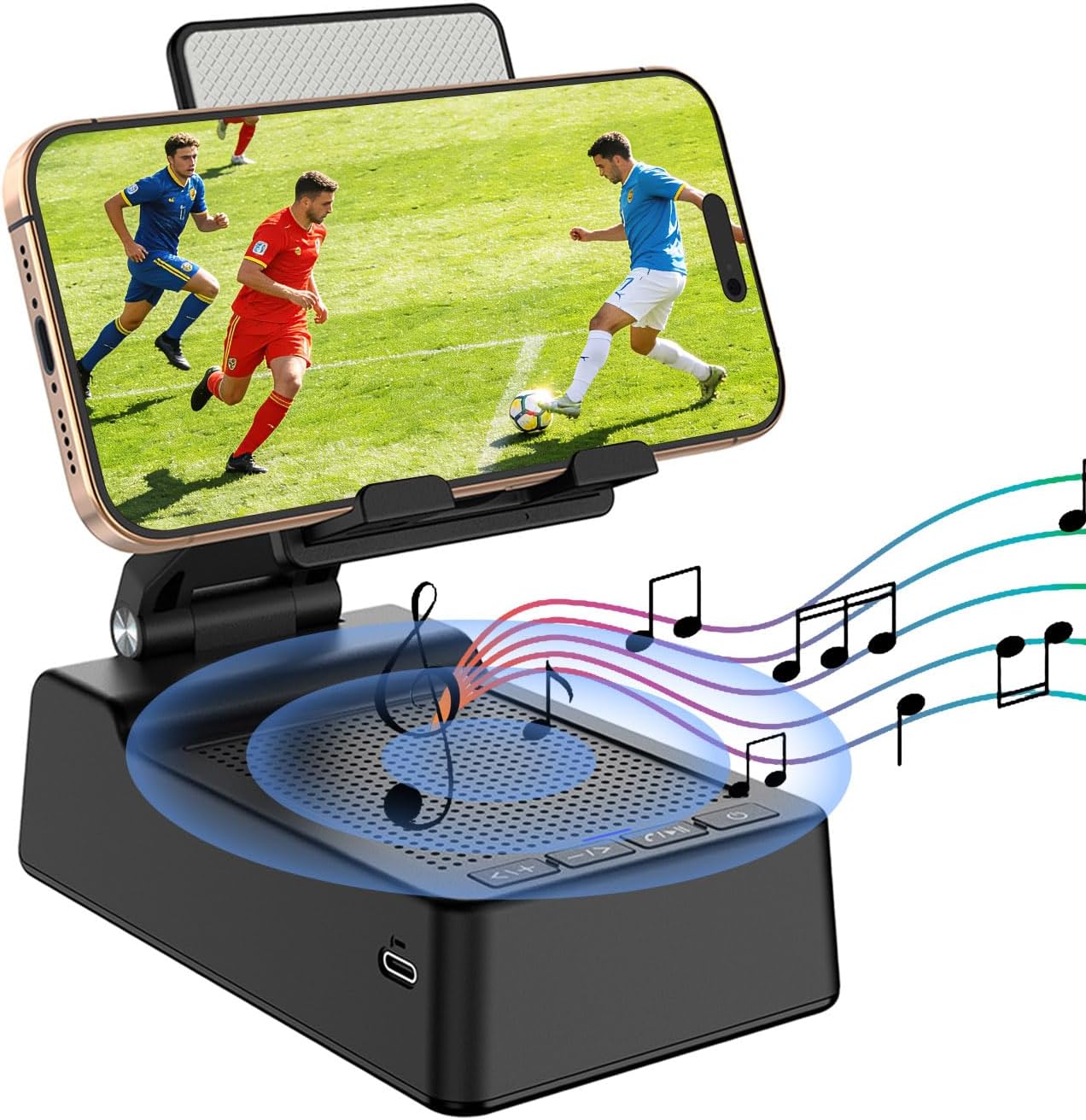 Gifts for Men,Cell Phone Stand with Wireless Bluetooth Speaker Anti-Slip Base HD Surround Sound Compatible with iPhone Smartphones,Cool Gadgets for Men,Birthday Gifts for Him Husband Boyfriend