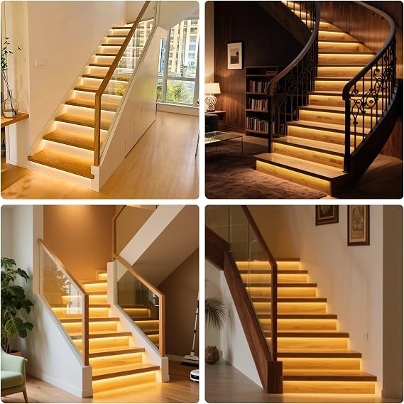 LED Motion Sensor Stair Lights Kit 16 Stairs 3000K with Daylight Sensor [Energy Class A]