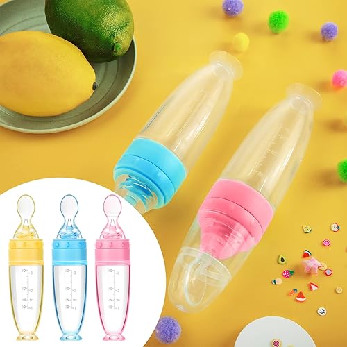 Miniatura 7 de Tondiamo Alimentador de alimentos para bebés, dispensador de cuchara de comida para bebés de silicona de 3 onzas con base de pie para dispensación y